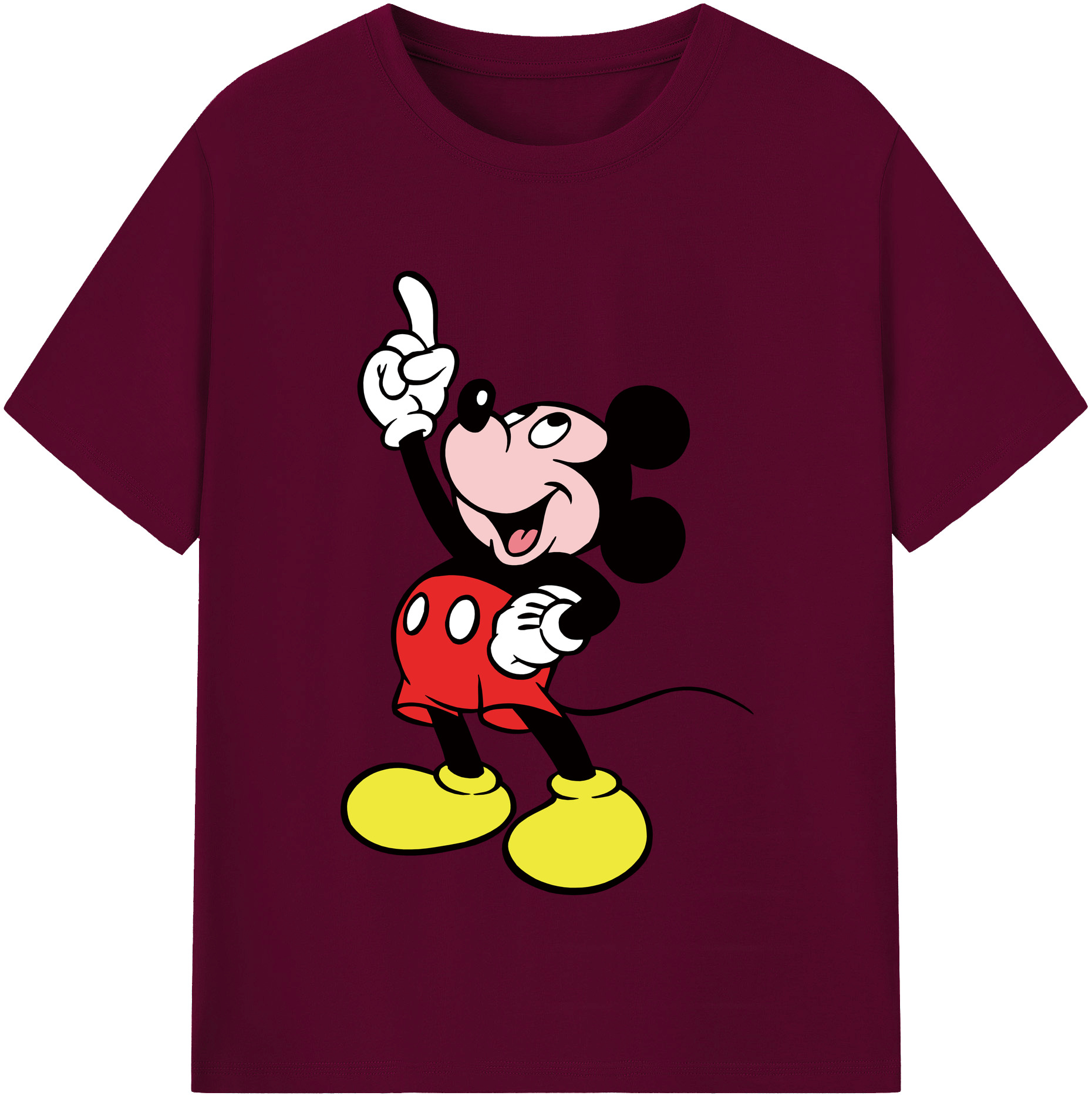 （画像用） ミッキーマウス Mickey Mouse レディースカジュアルプリントTシャツ（綿100％）